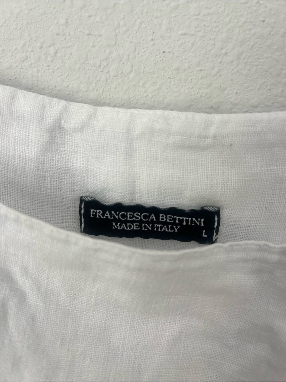 Francesca Bettini Made in Italy 100% Linen White Tank Top Size L - Picture 2 of 3